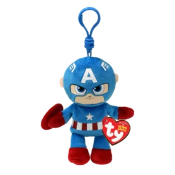 Ty Other - Ty Beanie Babies Marvel Captain America Plush Keychain